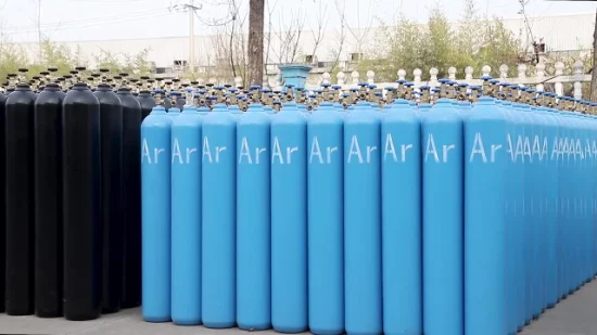 99,999 % hochreines Argongas in 50-Liter-200-bar-Gasflaschen